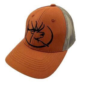 RMEF Trucker Hat Rocky Mountain Elk Foundation Orange Mesh Snapback Outdoor Cap